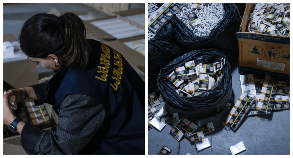 დიდი ოდენობით უქციოზე სიგარეტის გამოშვებისა და შენახვის ფაქტებზე დაკავებულ ოთხ პირს ბრალება წარედგინა