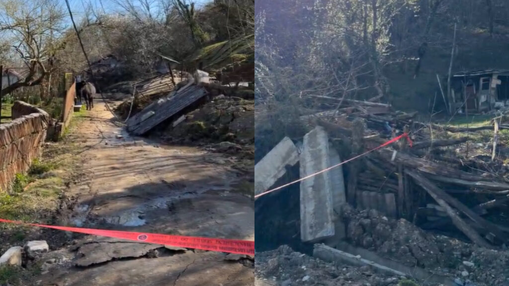 ტყიბულის მუნიციპალიტეტის სოფელ კურსებში მეწყერი ჩამოწვა