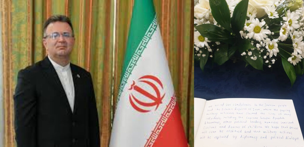 ირანის საელჩოში  სამძიმრის წიგნში ჩანაწერი მაკა ბოჭორიშვილის ერთ-ერთმა მოადგილემ გააკეთა