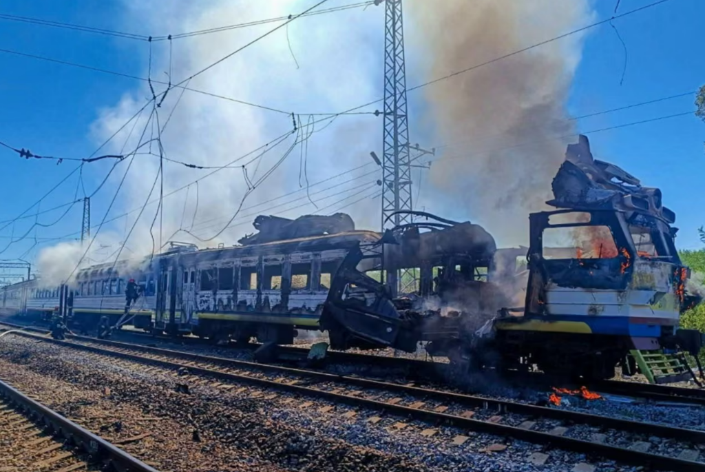 ბორის ჯონსონის და ევროპელი პოლიტიკოსების წასვლიდან მალევე რუსეთი ​დრონებით მატარებელს დაესხა თავს 